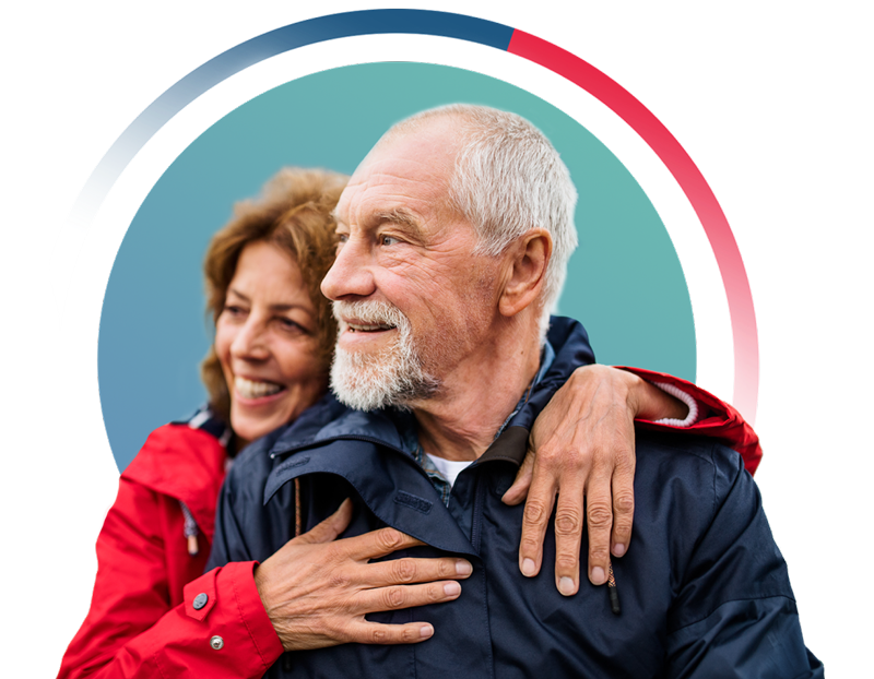 Woman hugging man from behind